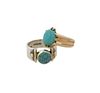 Sterling Silver, 14K and Blue Turquoise Ring