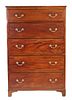 George III Style Mahogany Tall Chest of Drawers