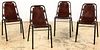 4 Industrial Style Leather Sling Chairs