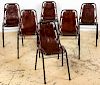 6 Industrial Style Leather Sling Chairs