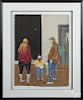 Donald Stanley Wilf (American 1927-2012), gouache, titled Family Museum Visit, signed lower right