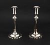Pair of Stainless Steel Push-Up Candlesticks
