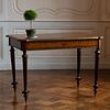 Louis XVI Style Brass-Mounted Kingwood and Fruitwood Parquetry Writing Table