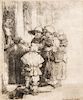 * Rembrandt van Rijn, (Dutch, 1606-1669), Beggars Receiving Alms at the Door of a House