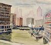 Skulman, (American, 20th Century), Chicago River, 1953