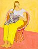 Sally Michel Avery, (American, 1902–2003), Seated Lady with Cat, 1989