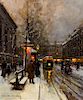 Edouard Leon Cortes, (French, 1882–1969), The Madeleine, in Snowfall