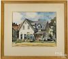 Lois Rapp (American 1907-1992), watercolor landscape with a house, signed lower left, 17'' x 21 1/2''.