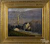 Amos Shontz Edward Thorsen (Pennsylvania 20th c.), oil on canvas, titled Stone House on York Road