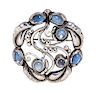 A Sterling Silver and Moonstone "Moonlight" Brooch, Georg Jensen, 11.20 dwts.