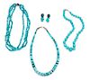 A Collection of Turquoise Bead Jewelry,