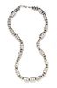 * A Silver Bead Necklace, Native American, 62.60 dwts.