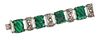 A Sterling Silver and Green Hardstone Bracelet, Mexico, 34.20 dwts.