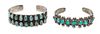 * A Collection of Silver and Turquoise Cuff Bracelets, 54.30 dwts.