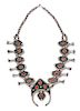 * A Silver and Coral Squash Blossom Necklace, Native American, 162.60 dwts.