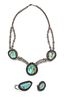 * A Silver and Turquoise Demi-Parure, Native American, 177.90 dwts.