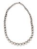 A Sterling Silver Graduated Bead Necklace, Mexico, A Sterling Silver Bead Necklace, Mexico, 82.20 dwts.