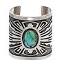 * A Sterling Silver and Turquoise Overlay Cuff Bracelet, Native American, 76.70 dwts.