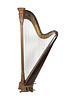 Frederick Grosjean (French) Rosewood & Brass Paneled Harp, C. 1810, H 68.5'' W 20'' L 30''