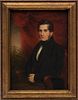 American Oil On Beveled Wood Panel Portrait Of A Gentleman, C 1850 H 12 W 9