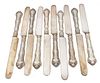 Gorham (American, 1831) 'Strasbourg' Sterling Silver Spoons & Knives, 1897, L 9.5'' 7.26t oz 25 pcs