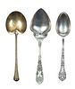 Dominick Haff, Renaissance Enamel, Gorham Medici & Palm Tree Sterling Silver Spoons L 8'' 8.2t oz 3 pcs