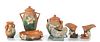 Roseville Pottery (Ohio) 'Magnolia' Covered Vessels & Vases, H 15'' W 6.5'' L 10'' 7 pcs