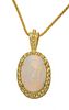 Opal And 14K Yellow Gold Necklace C. 1980, L 15''