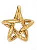 14K Yellow Gold Star Brooch, 4 Grams W 1.5''