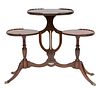 American Duncan Phyfe Style Carved Mahogany Three Tiered Table H 31'' W 12'' L 38''