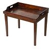 Mahogany "Campaign" Butler Tray Top Coffee Table, H 21", L 25" D 16"