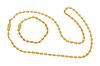 14K Yellow Gold Necklace And Bracelet L 24'' 49g 2 pcs