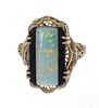 White Opal And 14K White Gold Ring, Size 6 C. 1920
