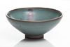 CHINESE STONEWARE FOOTED BOWL, H 3", W 7.5"