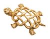 14K Gold Turtle Brooch W 1.7'' L 1.1''