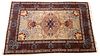 Pakistani Persian Design Handwoven Wool With Silk Highlights Rug, C. 1980s, W 6' L 8' 10''