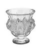 Lalique (French) 'Dampierre' Frosted Crystal Vase, H 4.75'' Dia. 4.5''