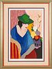 Itzchak Tarkay (Israeli, 1935-2012) Lithograph In Colors On Wove Paper, Woman Wearing A Green Hat, H 29.75'' W 19.75''