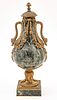 French Empire Period D'ore Bronze And Marble Garniture C. 1840, H 21'' Dia. 9''