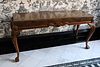 Maitland-Smith (British) Mahogany Leathertop Console Table, H 28'' W 60'' Depth 22''