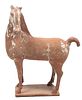 Chinese Terra Cotta Standing Horse H 11.5'' W 9.5''