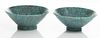 Chinese Porcelain Turquoise Bowls, Pair, H 2.75'' Dia. 7''