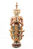 Thailand - Burma Carved Wood Religious Figure 1700 - 1800, H 33" W 11"