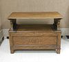 Convertible Oak Hall Bench Table Chest.