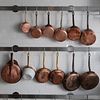 Group of Copper Sauce Pans