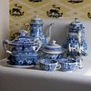  Group of English Blue and White Transfer Wares