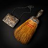 Repousse Silver Handled Whisk Broom and Silver Case