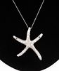 Large 14K Gold and Diamond Starfish Necklace