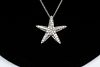 14K White Gold Diamond Starfish Necklace