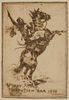 Edward Borein, (1872-1945), "Merry Xmas Happy New Year 1922", Etching in brownish-black on paper, Plate: 5.5" H x 3.75" W
